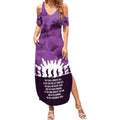 Anzac Day Gallipoli Personalised Summer Maxi Dress Purple Poppy Flowers