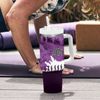 Anzac Day Gallipoli Personalised Tumbler With Handle Purple Poppy Flowers