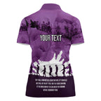 Anzac Day Gallipoli Personalised Women Polo Shirt Purple Poppy Flowers