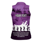 Anzac Day Gallipoli Personalised Women Sleeveless Polo Shirt Purple Poppy Flowers