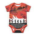 Anzac Day Gallipoli Personalised Baby Onesie Red Poppy Flowers
