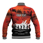 Anzac Day Gallipoli Personalised Baseball Jacket Red Poppy Flowers
