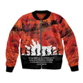 Anzac Day Gallipoli Personalised Bomber Jacket Red Poppy Flowers