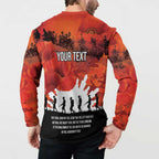 Anzac Day Gallipoli Personalised Button Sweatshirt Red Poppy Flowers