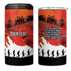 Anzac Day Gallipoli Personalised 4 in 1 Can Cooler Tumbler Red Poppy Flowers