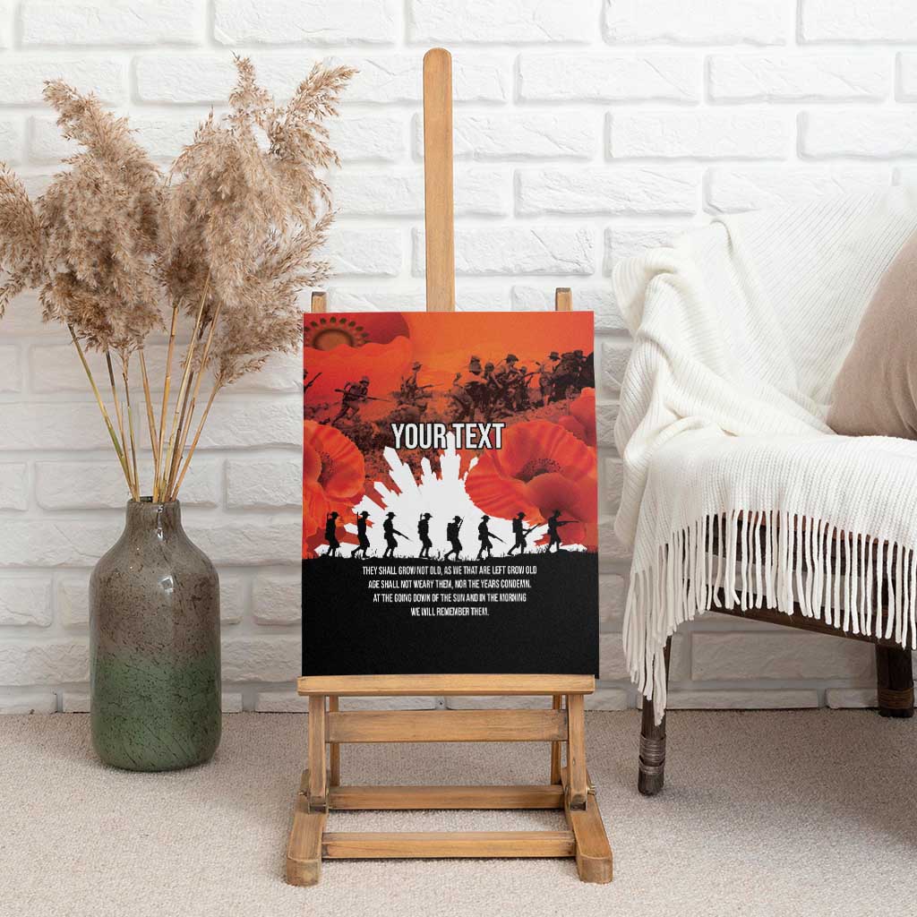 Anzac Day Gallipoli Personalised Canvas Wall Art Red Poppy Flowers