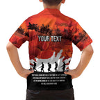 Anzac Day Gallipoli Personalised Family Matching Long Sleeve Bodycon Dress and Hawaiian Shirt Red Poppy Flowers