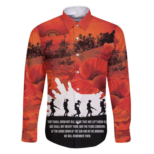 Anzac Day Gallipoli Personalised Family Matching Long Sleeve Bodycon Dress and Hawaiian Shirt Red Poppy Flowers