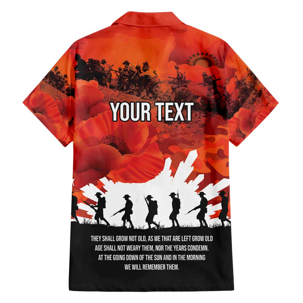 Anzac Day Gallipoli Personalised Family Matching Off Shoulder Maxi Dress and Hawaiian Shirt Red Poppy Flowers
