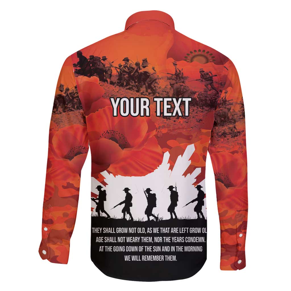 Anzac Day Gallipoli Personalised Family Matching Off Shoulder Short Dress and Hawaiian Shirt Red Poppy Flowers