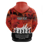 Anzac Day Gallipoli Personalised Hoodie Red Poppy Flowers
