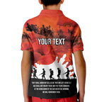 Anzac Day Gallipoli Personalised Kid Polo Shirt Red Poppy Flowers