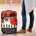 Anzac Day Gallipoli Personalised Luggage Cover Red Poppy Flowers