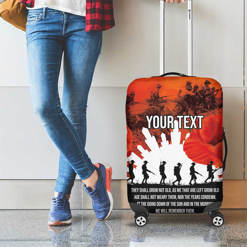 Anzac Day Gallipoli Personalised Luggage Cover Red Poppy Flowers