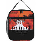 Anzac Day Gallipoli Personalised Lunch Bag Red Poppy Flowers