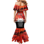 Anzac Day Gallipoli Personalised Mermaid Dress Red Poppy Flowers