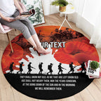 Anzac Day Gallipoli Personalised Round Carpet Red Poppy Flowers