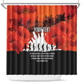 Anzac Day Gallipoli Personalised Shower Curtain Red Poppy Flowers