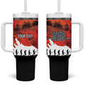 Anzac Day Gallipoli Personalised Tumbler With Handle Red Poppy Flowers
