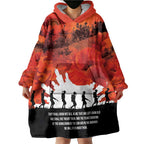 Anzac Day Gallipoli Personalised Wearable Blanket Hoodie Red Poppy Flowers