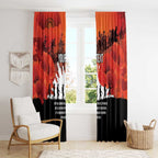 Anzac Day Gallipoli Personalised Window Curtain Red Poppy Flowers