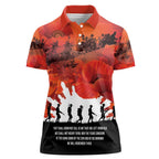 Anzac Day Gallipoli Personalised Women Polo Shirt Red Poppy Flowers