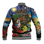 Kiwi-Kookaburra Bird ANZAC Personalised Baseball Jacket Aussie Golden Wattle Poppy Flowers