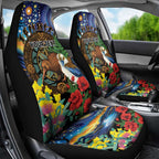 Kiwi-Kookaburra Bird ANZAC Personalised Car Seat Cover Aussie Golden Wattle Poppy Flowers