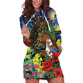 Kiwi-Kookaburra Bird ANZAC Personalised Hoodie Dress Aussie Golden Wattle Poppy Flowers