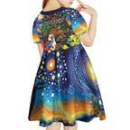 Kiwi-Kookaburra Bird ANZAC Personalised Kid Short Sleeve Dress Aussie Golden Wattle Poppy Flowers