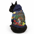 Kiwi-Kookaburra Bird ANZAC Personalised Pet Hoodie Aussie Golden Wattle Poppy Flowers