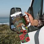 Kiwi-Kookaburra Bird ANZAC Personalised Tumbler With Handle Aussie Golden Wattle Poppy Folowers