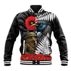Kiwi-Tui Bird Soldier ANZAC Day Personalised Baseball Jacket Maori Silver Fern Motif