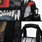 Kiwi-Tui Bird Soldier ANZAC Day Personalised Duffle Bag Maori Silver Fern Motif