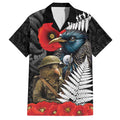 Kiwi-Tui Bird Soldier ANZAC Day Personalised Family Matching Tank Maxi Dress and Hawaiian Shirt Maori Silver Fern Motif