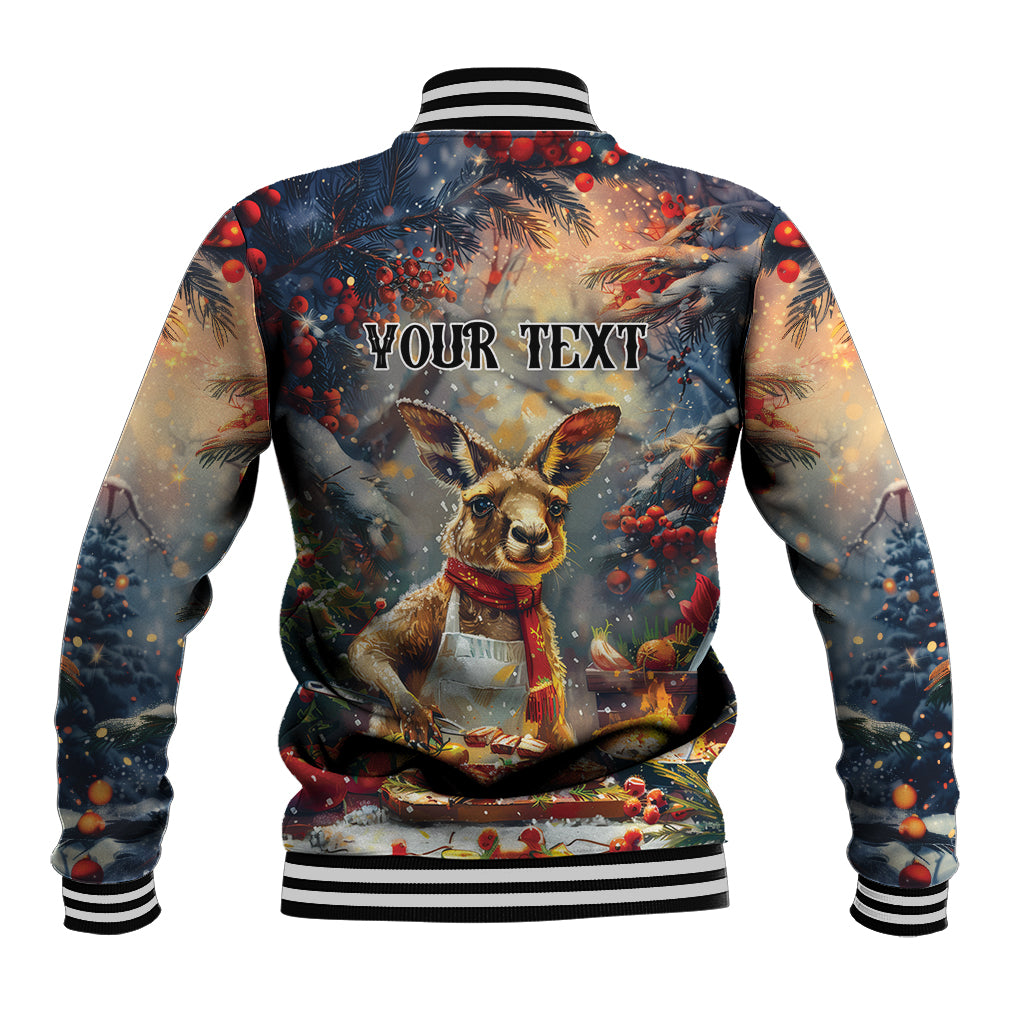 Personalised Kangaroo Chef Christmas in July Baseball Jacket