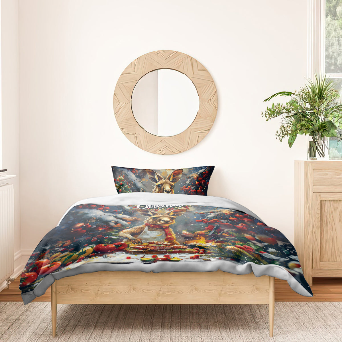 Kangaroo Chef Christmas in July Bedding Set