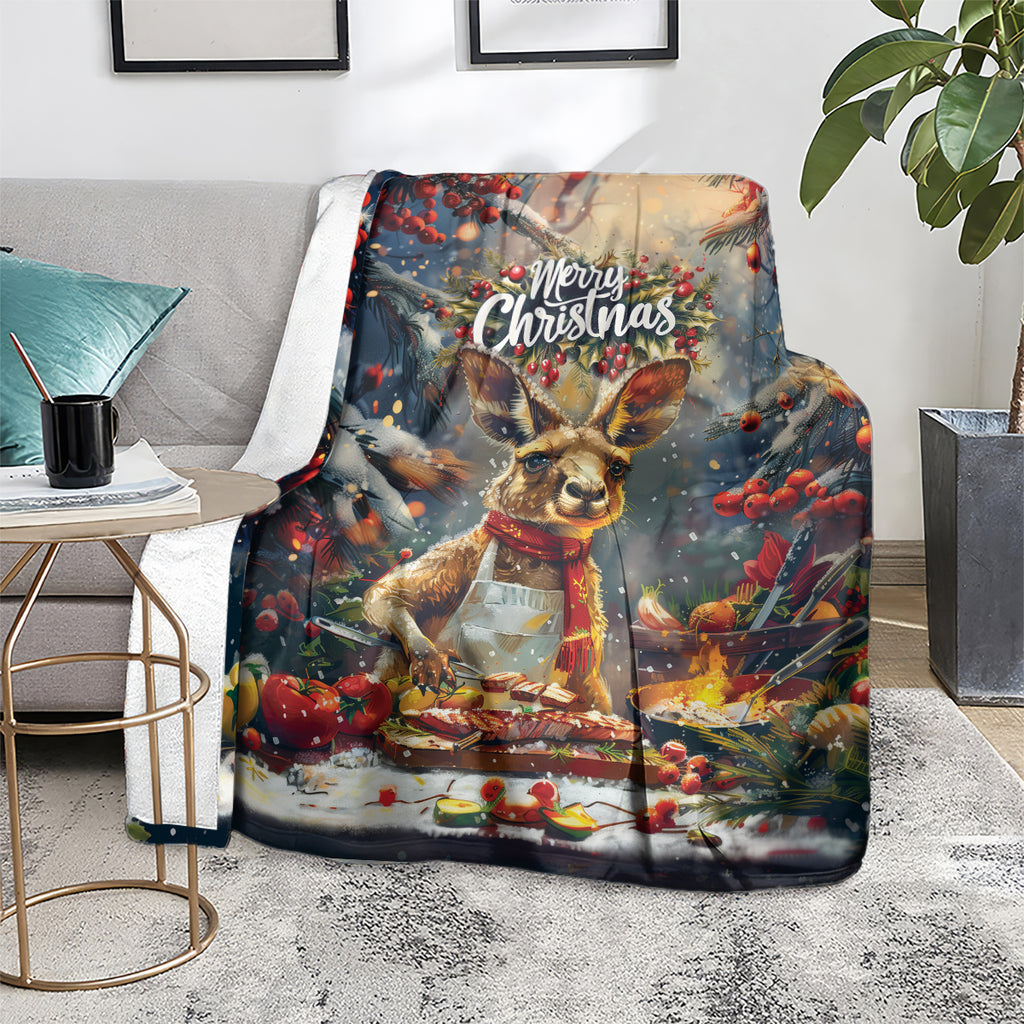 Kangaroo Chef Christmas in July Blanket