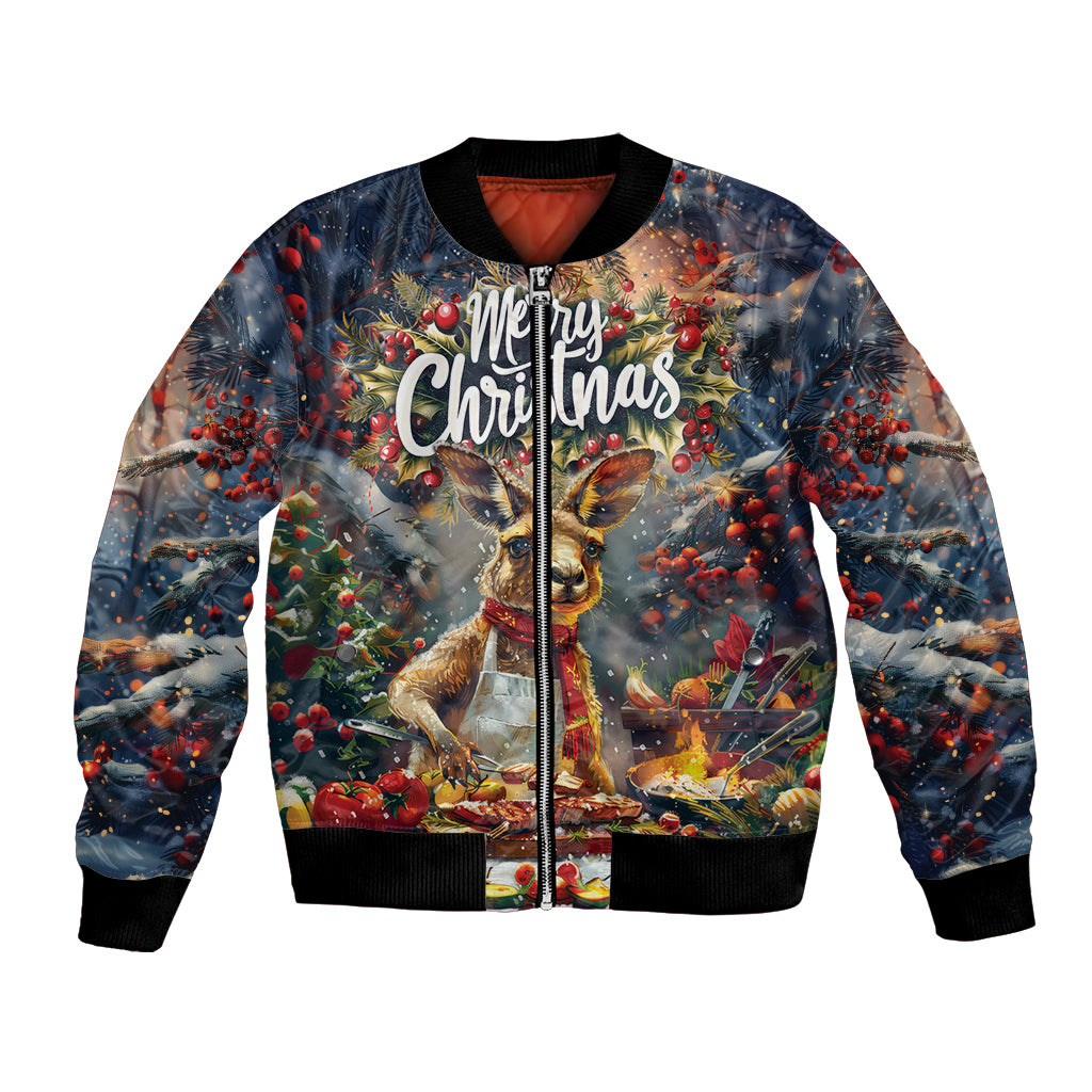 Personalised Kangaroo Chef Christmas in July Bomber Jacket