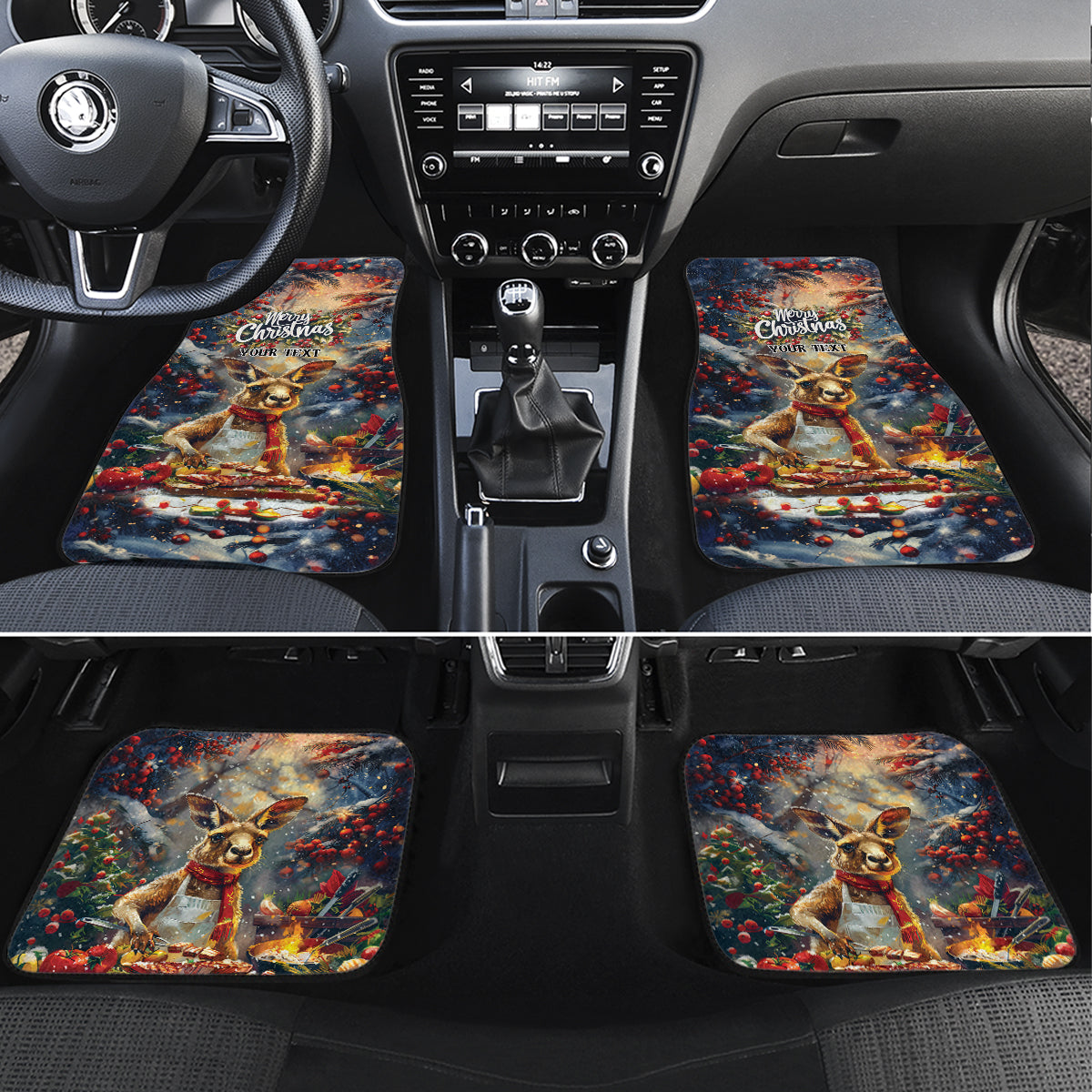 Kangaroo Chef Christmas in July Car Mats