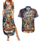 Personalised Kangaroo Chef Christmas in July Couples Matching Summer Maxi Dress and Hawaiian Shirt