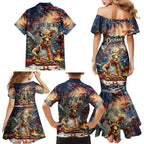 Personalised Kangaroo Chef Christmas in July Family Matching Mermaid Dress and Hawaiian Shirt