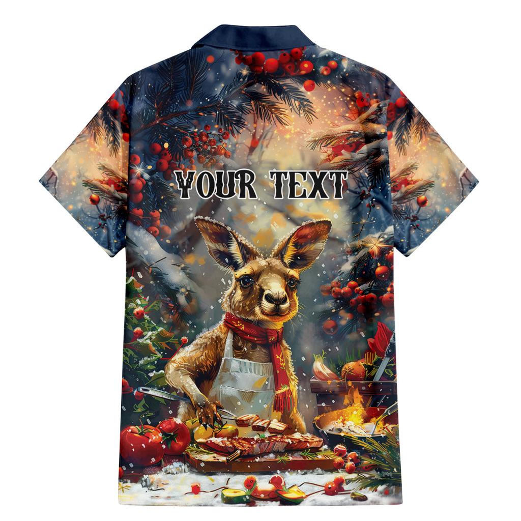 Personalised Kangaroo Chef Christmas in July Family Matching Mermaid Dress and Hawaiian Shirt