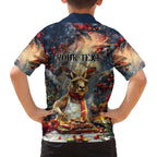 Personalised Kangaroo Chef Christmas in July Family Matching Off Shoulder Maxi Dress and Hawaiian Shirt