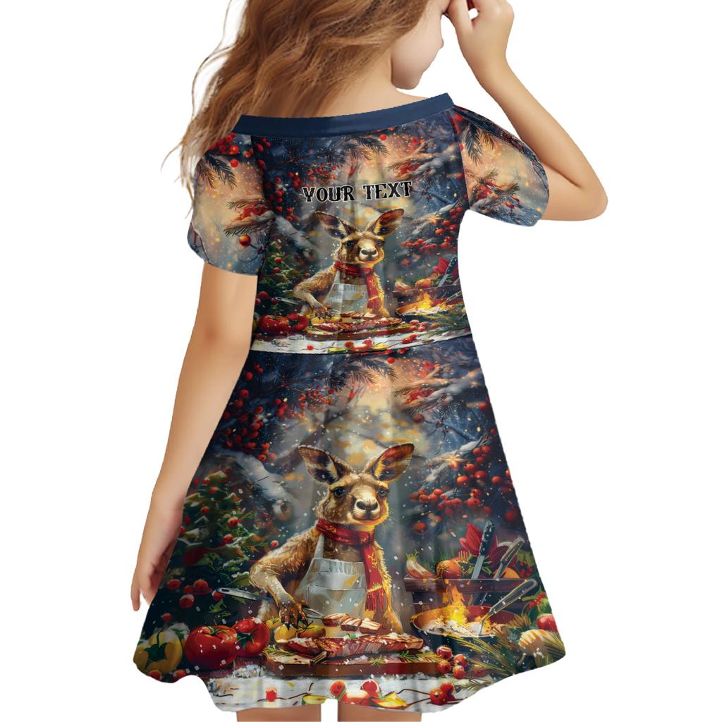 Personalised Kangaroo Chef Christmas in July Family Matching Off Shoulder Maxi Dress and Hawaiian Shirt
