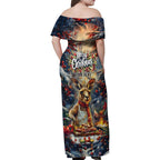 Personalised Kangaroo Chef Christmas in July Family Matching Off Shoulder Maxi Dress and Hawaiian Shirt