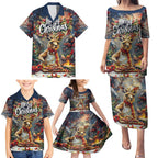 Personalised Kangaroo Chef Christmas in July Family Matching Puletasi and Hawaiian Shirt