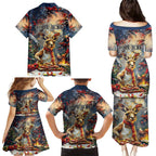 Personalised Kangaroo Chef Christmas in July Family Matching Puletasi and Hawaiian Shirt