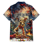 Personalised Kangaroo Chef Christmas in July Family Matching Puletasi and Hawaiian Shirt