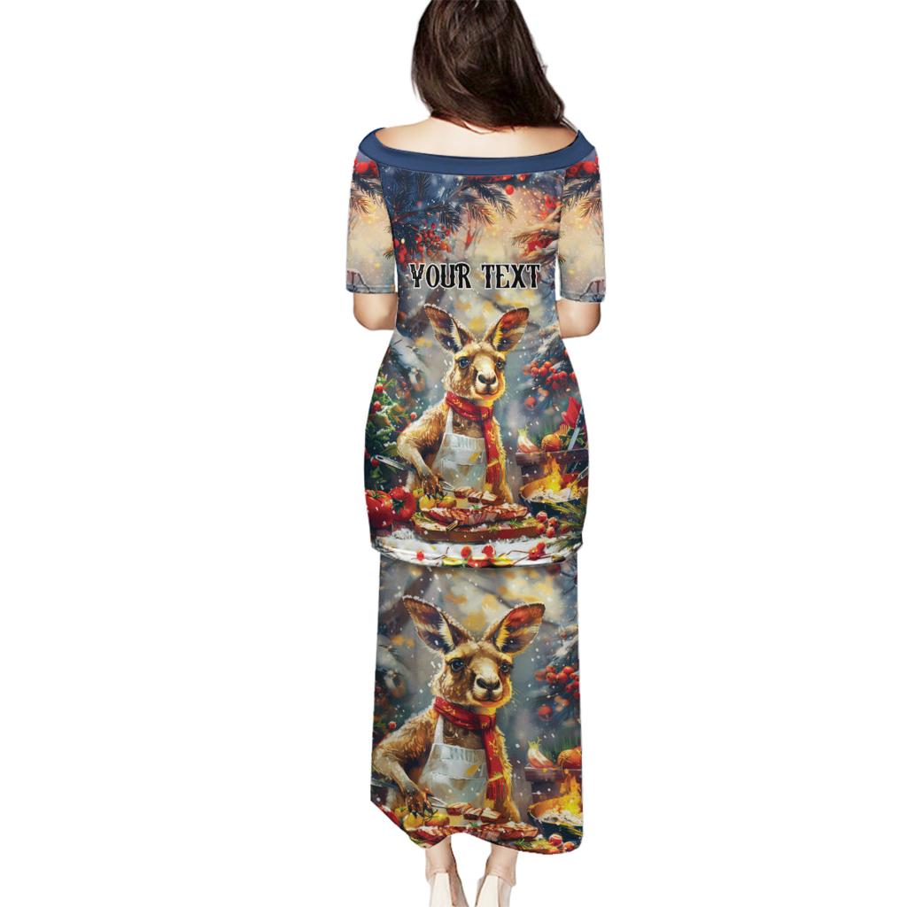 Personalised Kangaroo Chef Christmas in July Family Matching Puletasi and Hawaiian Shirt